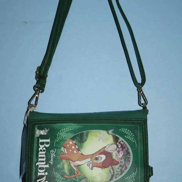 LOUNGEFLY DISNEY CLASSIC BOOKS BAMBI COVERTIBLE CROSS BODY BAG RARE NWT - Picture 10 of 16